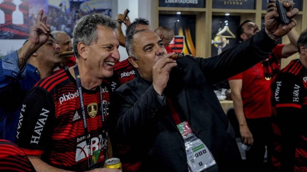 Rodolfo Landim e Marcos Braz, dirigentes do Flamengo - Foto: Marcelo Cortes/CRF