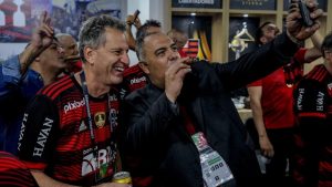 Rodolfo Landim e Marcos Braz, dirigentes do Flamengo - Foto: Marcelo Cortes/CRF