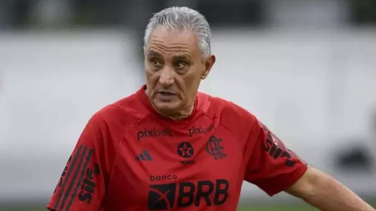 Foto: Marcelo Corte / Flamengo - Tite foi flagrado pela transmissão conversando com o camisa 10 do Nova Iguaçu