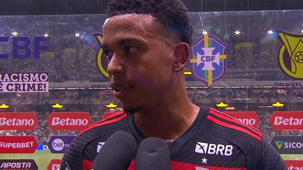 Foto: Reprodução / Globo - O jogador do Flamengo se emocionou com o primeiro gol marcado