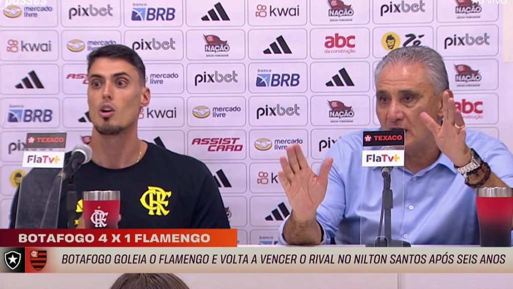 Foto: Reprodução / SporTV - Tite justificou a saída de Gerson na derrota para o Flamengo